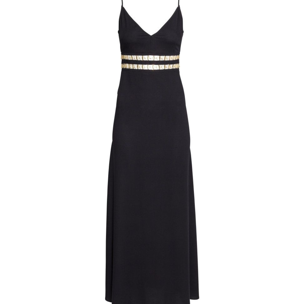 H&M Elegant Black and Gold Women's Dress | Size 6